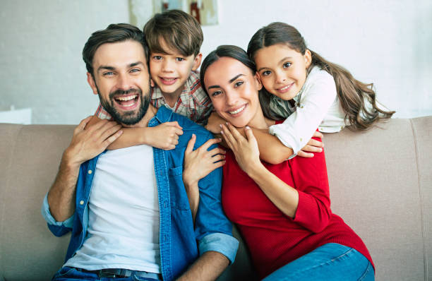 Happy family with health insurance coverage